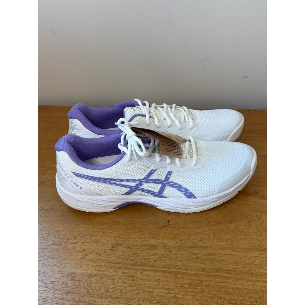 ASICS Gel-Game 9 Womens Tennis Shoes White Purple 1042A211 Size 11 Pickleball